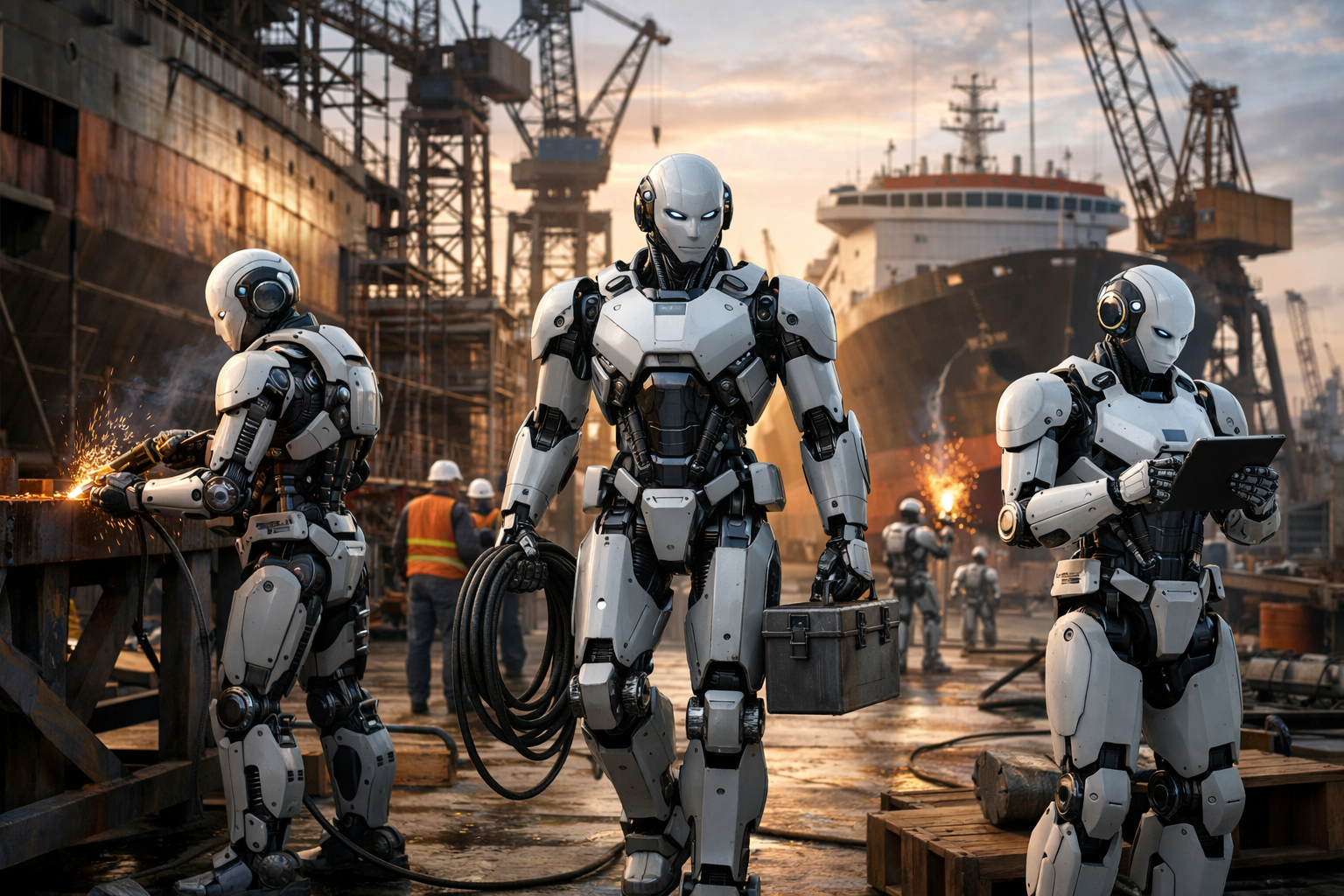 Humanoid Robots Enter Shipyards